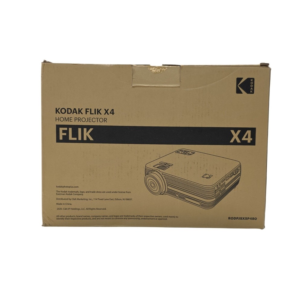 Kodak FLIK X4 Home LED Projector Native Resolution WXGA‎ 800 x 480 With Remote